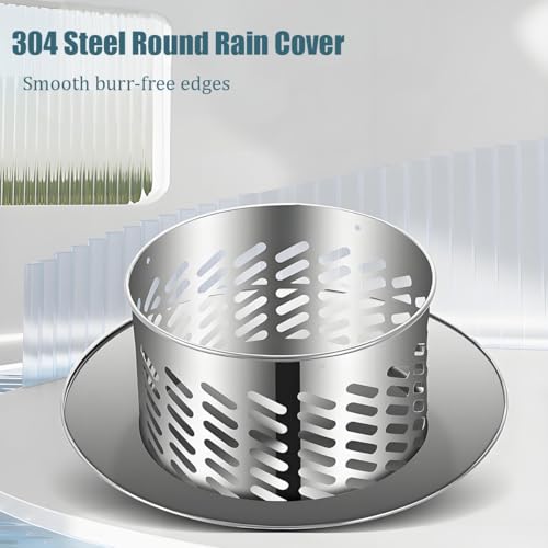 Protector de lluvia y escombros para chimenea redonda de acero de 220 mm 6
