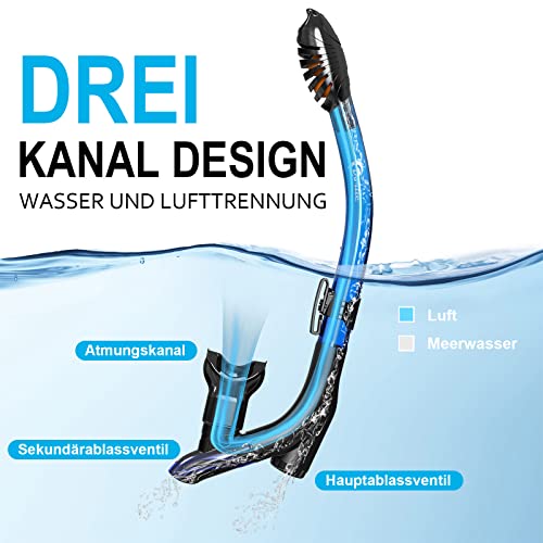 Dorlle Snorkel Set, Improved Panorama Snorkel Mask, Waterproof Diving Mask, Anti-Fog, Anti-Leak, Tempered Glass - Image 2
