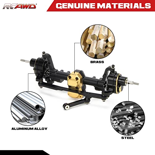 RCAWD Front Portal Axle Housing & Steel Gears For Axial 1-24 SCX24 Crawlers upgraded part(Black) - Image 4
