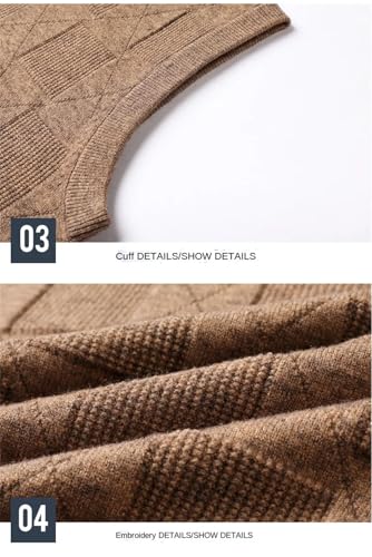 Men Top Grade Knit Pullover Sleeveless Sweater Vest V-Neck Sleeveless Preppy Clothes3