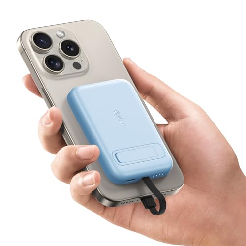 EMNT Mini caricabatterie portatile, 5200 mAh Power Bank con cavo integrato, formato tascabile, piccolo pacchetto di batterie compatibile con iPhone 15, Samsung S22/23, serie Note20/10, Huawei