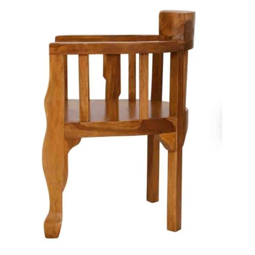 Image of Solid Sheesham Wood Multipurpose Chair for Living Room Bedroom Home Wooden Armchair Furniture for Garden Balcony Outdoor Indoor - (Teak Finish)