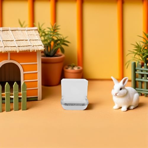 Dispensador automático de comida para conejos y hurones con bandeja ancha poco profunda 6