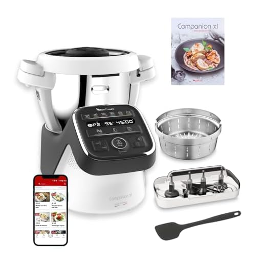 Moulinex Companion XL - Robot de cocina (4,5 L, 12 programas, automático, preparación de sopas, carne, Gaspacho, robot de cocina con libro recetas incluidas), fabricado en Francia HF80C800