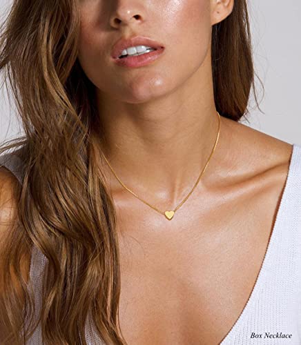 Foxgirl Gold Heart Necklaces for Women 14k Gold Plated Pendant Necklace Simple Cute Necklaces for Women Dainty Layered Choker Necklaces for Women Gold Jewelry for Teen Girls4