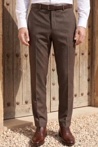 Image of Louis Philippe Men's Slim Fit Mid Rise Premium Fabric Checks Formal Trouser