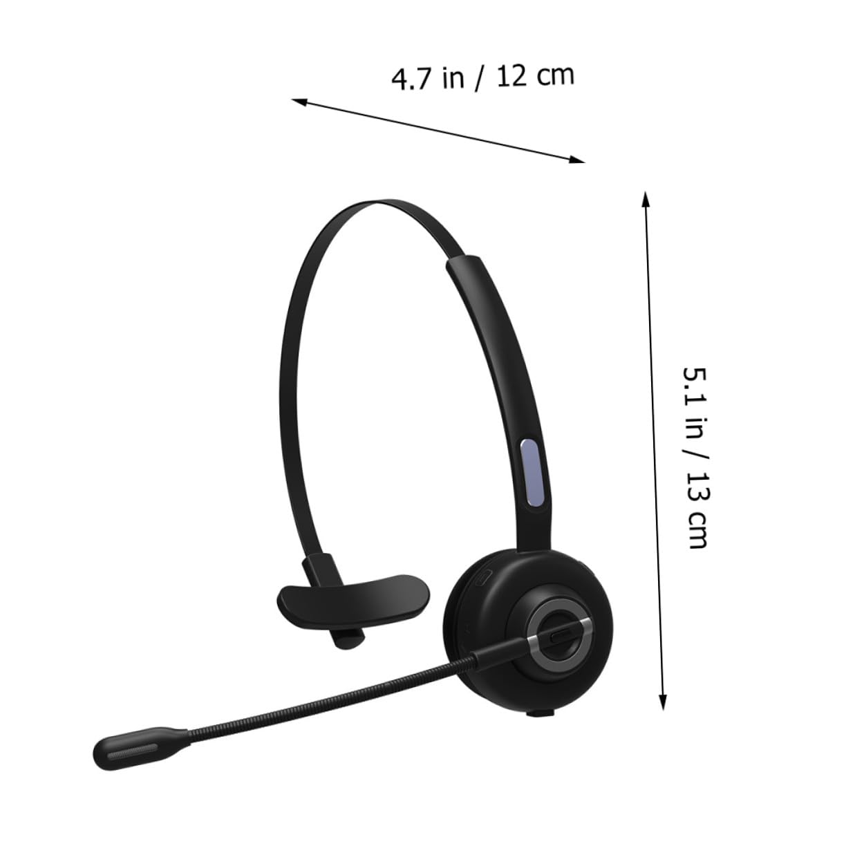Gadpiparty Cuffie Auricolari Wireless 5.0 in Nero Abs Pu, Riduzione Rumore | Design Ergonomico, Microfono a Punto Singolo, per Ufficio e Tempo Libero