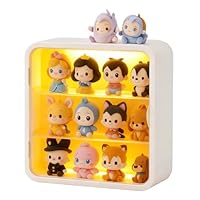 powerking Clear Display Case for Figures, Acrylic Storage Organizers Box with Magnetic Door, Dustproof Hobby Showcase for Collectibles, Dolls, Toys and Jewelry Display