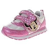 ディズニー ガールズ innie Mouse シューズ - ミニーマウス スリッポン レースレス ライトアップ スニーカー、ホットピンク (サイズ 12 小さな子供)