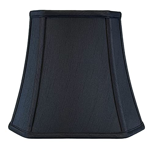 Image of Royal Designs BSO-705-12BLK 7.5 x 12 x 10.25 Square Cut Corner Bell Lamp Shade, Black