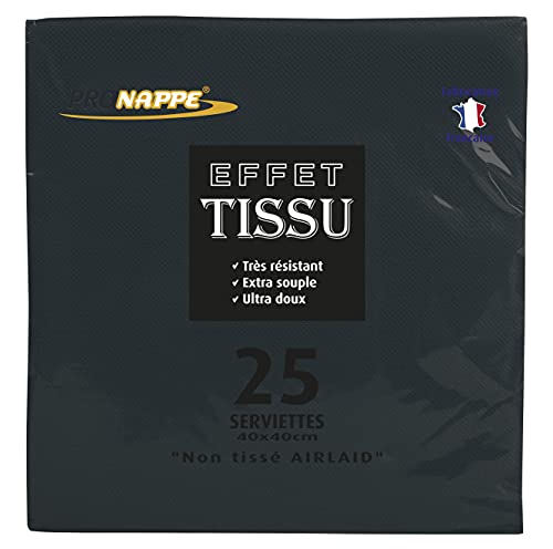 Pro Nappe Serviette, Noir, 40x40CM Cover