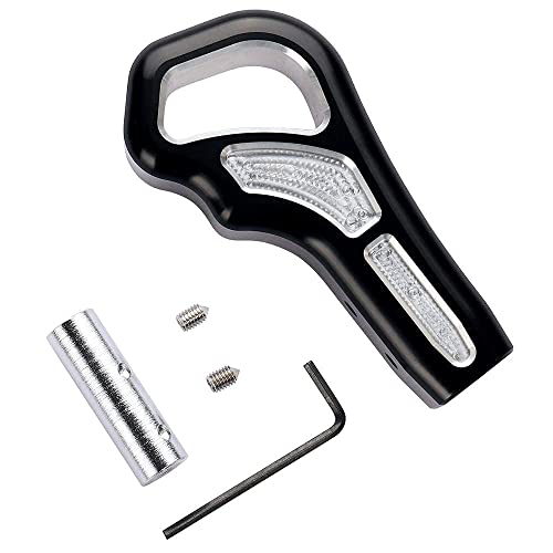 Black Grip Style Shift Knob, Billet Aluminum Shift Knob Shifter #TOP2