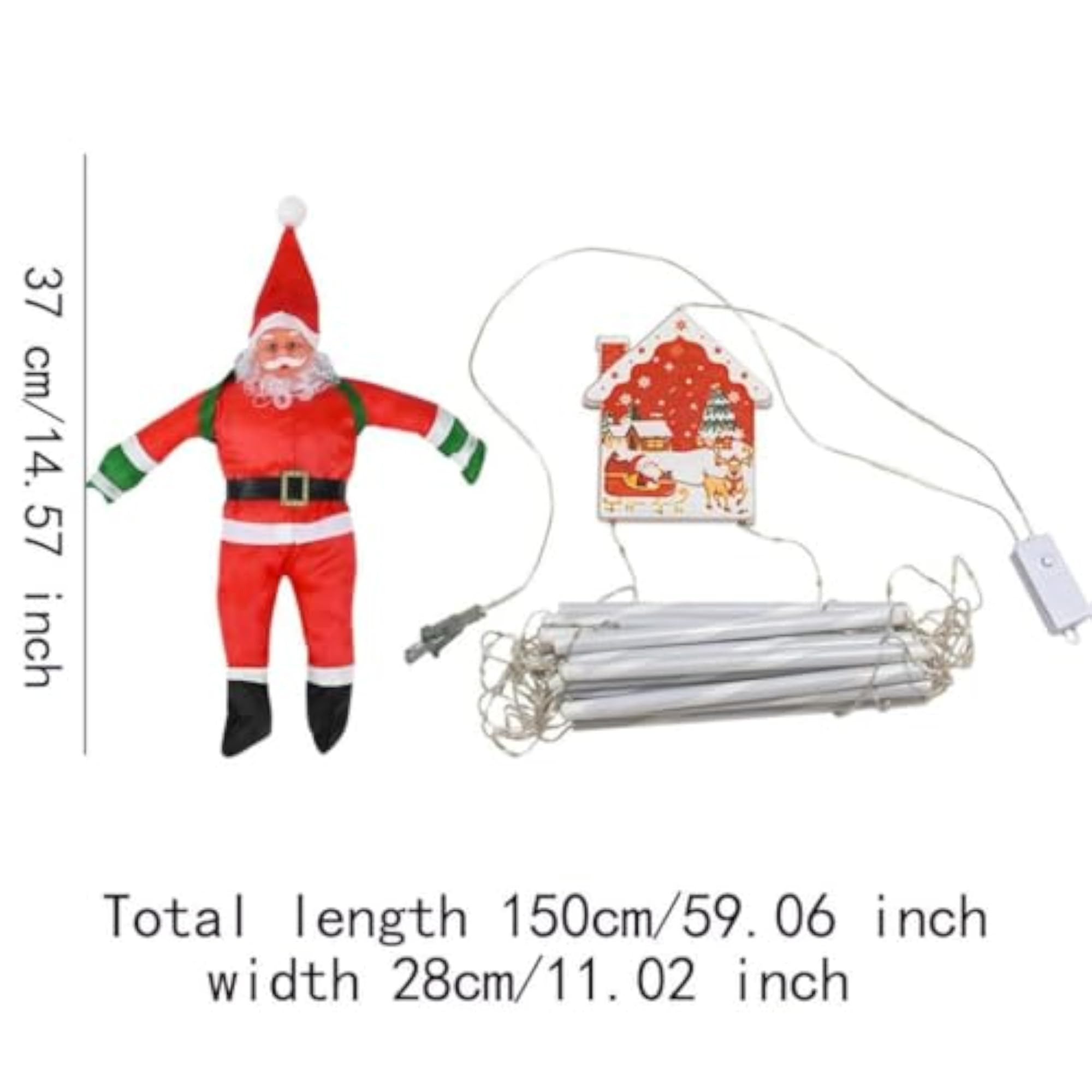 Christmas Lights Ladder Shape Decor for Backyard