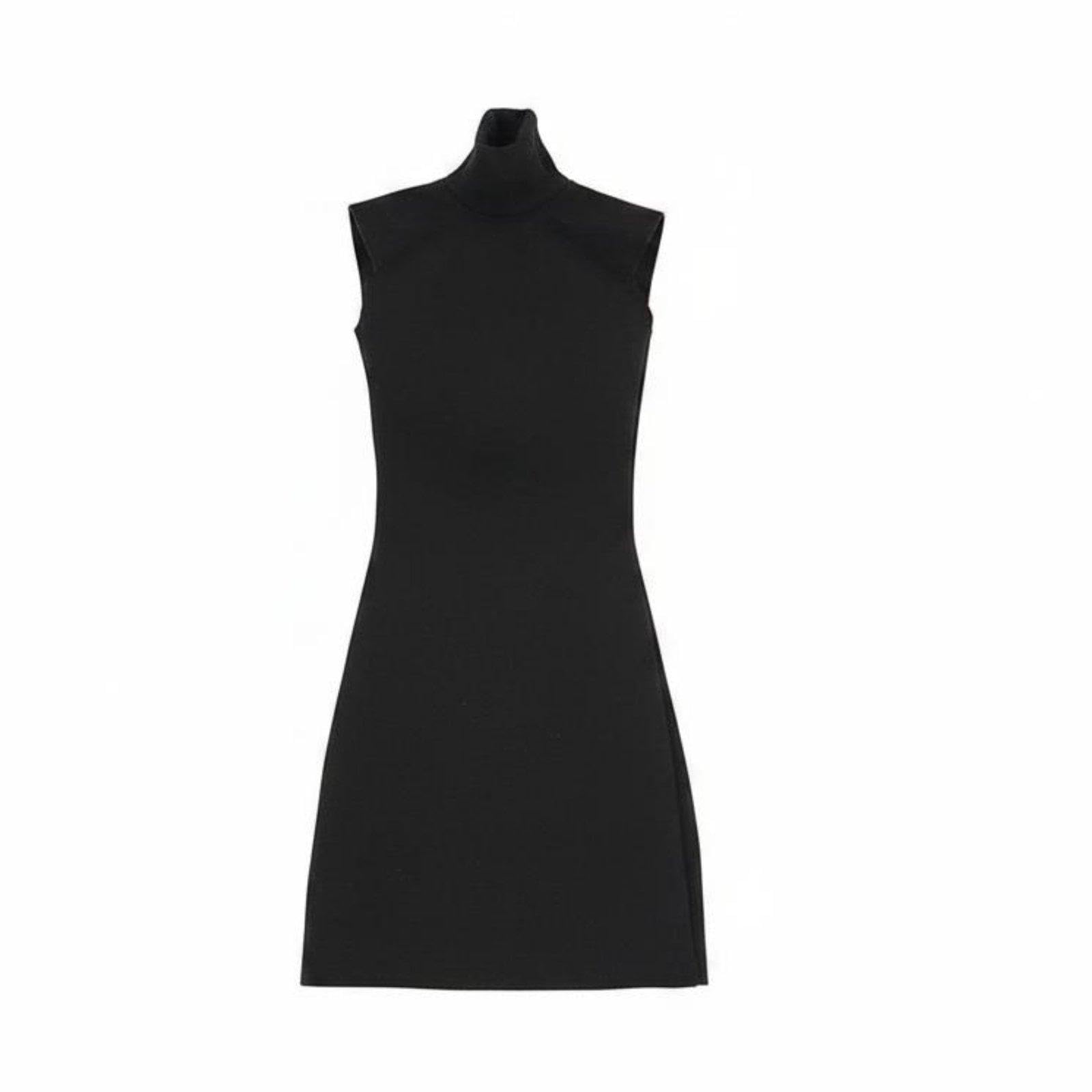 1/6 Doll Turtleneck Mini Dress Colorfast 1/6 Scale Dress for Display, Photo Shoots Black-image-10