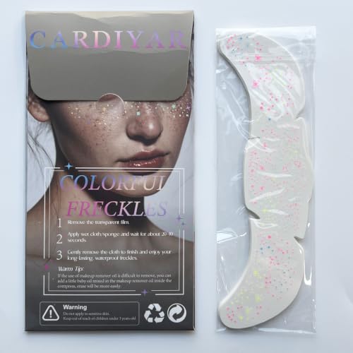 Image of 24 Pcs Glitter Freckles Temporary Tattoos, Waterproof Gold Face Stickers for Festival Makeup