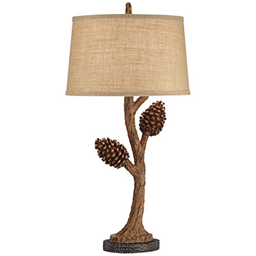 Pacific Coast Lighting Pine Tree Table Lamp | Lodge And Rustic 1-Light 150W Table Lamp In Brown Finish (Table Lamp 16 In L X 16 In W X 31.5 In H) #TOP12