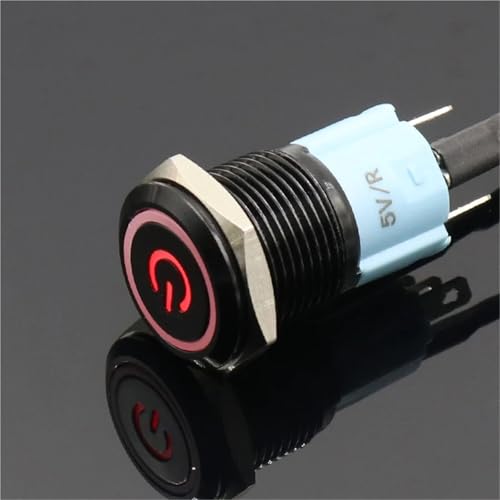 Bouton-poussoir 16mm avec indicateur LED orange 220V pour commande stable