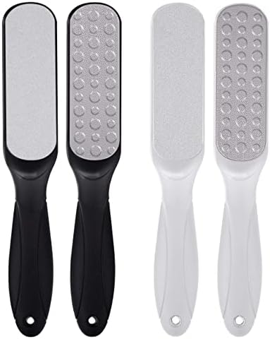 Feiccier 2 Pcs Double Sided Professional Foot Files, Stainless Steel Feet Callus Remover, Foot Rasp for Cracked Heel, Callus, Dry and Foot Corn Removal, Pedicure Feet Scrubber for Dead Skin.