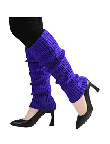 Image of uxcell Women's Knitted Design Solid Warm Thick Knee High Length Ribbed Leg Warmers