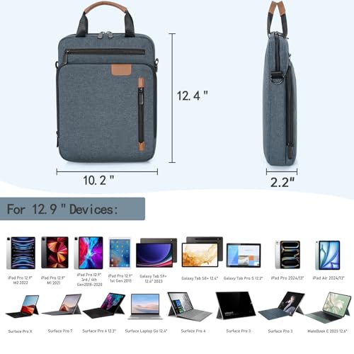 Image of 12.9 Inch Tablet Sleeve Bag, Padded Carrying Case for 13 Inch New iPad Pro M5 /Air M3 2025,Pad Pro M4 M2 M1 /Air M2, Samsung Galaxy Tab S9 FE+ /S9+ /S8+ /S7 FE /S7+ 12.4 inch 2022 /2023, Surface Laptop Go 12.4 inch