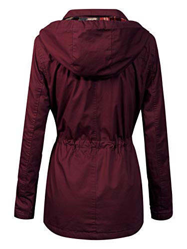 Mixmatchy Women's Anorak Safari Hoodie Jacket Up To Plus Size Wine M #TOP2