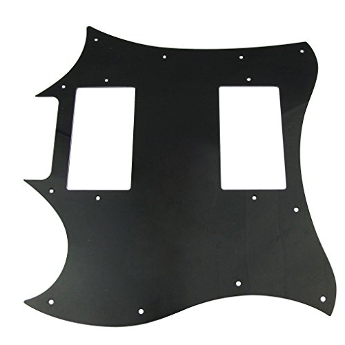 IKN 1 pickguard de remplacement 3 plis 11 trous pour guitare style SG, noir/blanc/noir - Les Beatles, Paul McCartney, John Lennon, RIngo Starr, George Harrison IKN 1 pickguard de remplacement 3 plis 11 trous pour guitare style SG, noir/blanc/noir – Image 6