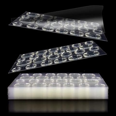 Allstarry 360pcs (15 Sheets) Adhesive Tabs Ultrathin Waterproof Breathable Double-Sided Jelly Fake Nail Sticker Super Sticky False Nail Glue Sticker Transparent Flexible for Manicure Cover