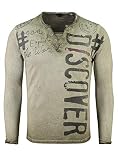 KEY LARGO Herren Explore Button T-Shirt, Military-Green, L