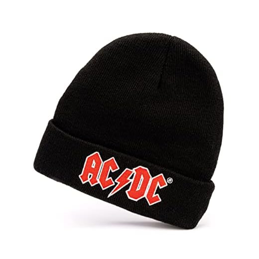 CA/DC Beanie Unisex Hombres Mujeres Negro Punto de Punto lanudo Sombrero Talla única