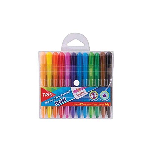 Giz Retrátil New Twist - 12 Cores - Tris