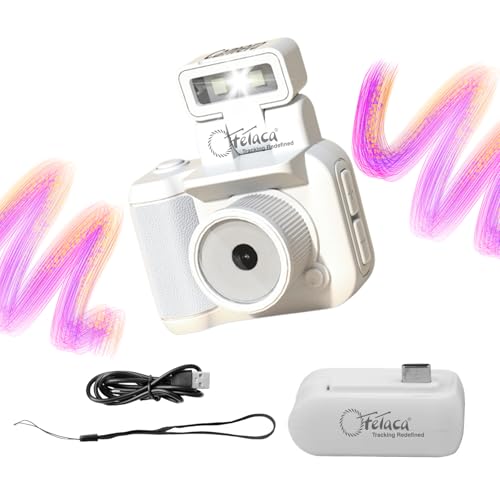 Image of FETACA Mini Camera Keychain HD 1080p Retro Portable Video & Photo Recorder | LCD Screen | Compact Travel & Study Vlogging Cam | Extra Battery | Cute Vintage Mini Camera for Kids & Adults (White2)