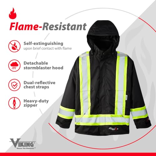 Viking Professional Journeyman 300D Rip-Stop Fire Retardant Reflective Jacket - Fire Resistant Hi Vis Jackets for Men3