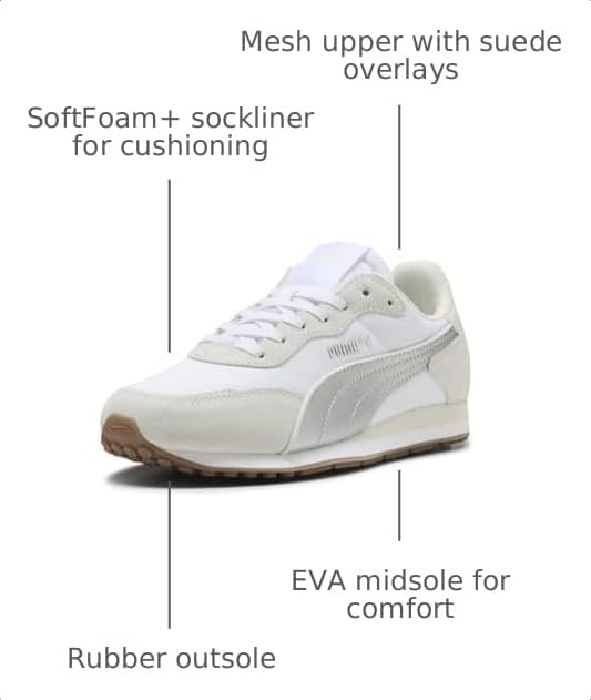 Image of PUMA Womens St Miler Rose Lace Up Sneakers Shoes Casual - Off White, White