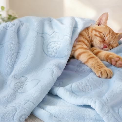 Image of BORITAR Fleece Baby Blanket with 3D Elephant Design for Boys Girls, Ultra Soft Cozy Receiving Blanket for Newborn Infant Toddler, Fluffy Blanket for Crib, Stroller (30x40 Inches, Light Blue)