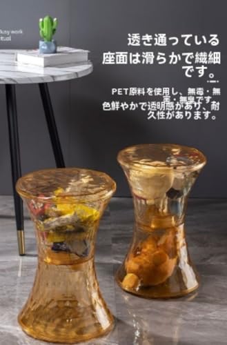EVREFIN北欧スタイルの靴替え用、独創的なアクリル製ロースツール、収納付き兼用、ソファ、玄関用、透明クリスタル化粧台用、コーヒーテーブル用。 (トランスペアレントホワイト) [5]
