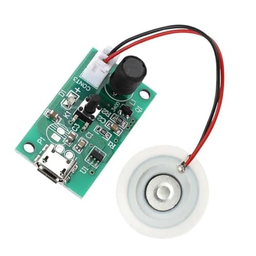 Image of Hexonix USB Ultrasonic Mist Maker DIY Kit - Mini Air Humidifier with Piezoelectric Fogger Disc for Moisture Atomization, Aroma Diffuser, and Electronic DIY Projects