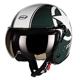 Capacete Aberto Moto Peels F-21 Us Army Verde Militar/Branco 58
