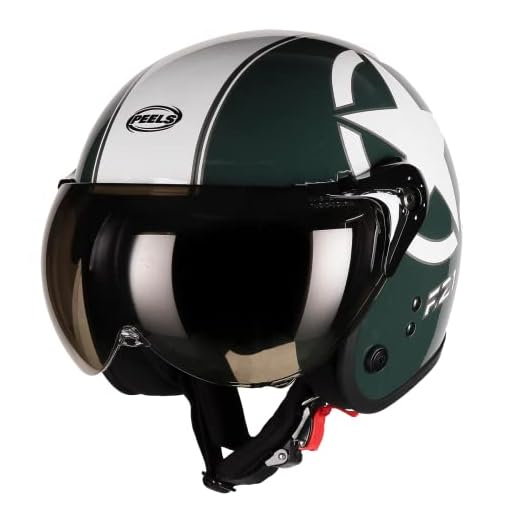Capacete Aberto Moto Peels F-21 Us Army Verde Militar/Branco 58