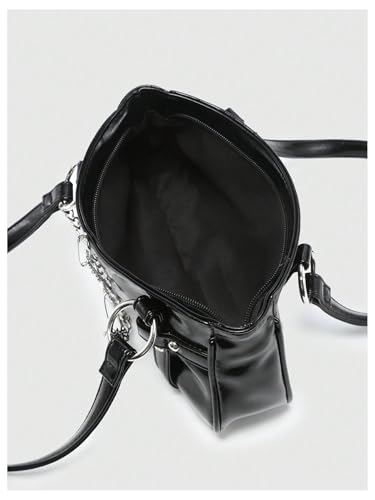 Milumia Women's Gothic Pu Leather Clutch Shoulder Bags Y2K Punk Vintage Handbag4