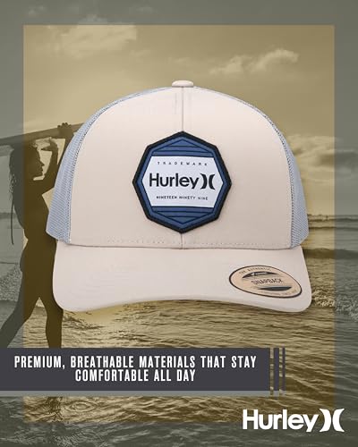 Image of Hurley Mens Hat Beach Break Trucker Water Resistant Baseball Cap | Durable Nylon Ripstop Withstands Sun, Salt and Surf, Adjustable Closure Delivers a Custom Fit for Waves or Streets