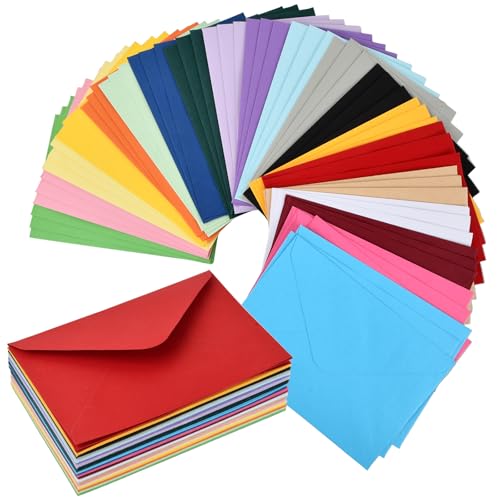 Wisebom - Sobres de 60 unidades, 160 mm x 110 mm, mini sobres de color para tarjetas de regalo de 20 colores para tarjetas de felicitación invitación a la boda