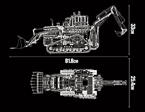 Fawn Mould 17023, Bulldozer Technik Modell, Bagger Bausteine Fernbedienung Bausatz, Doppelschaufel, 3963 Teile mit 6… – Bild 6