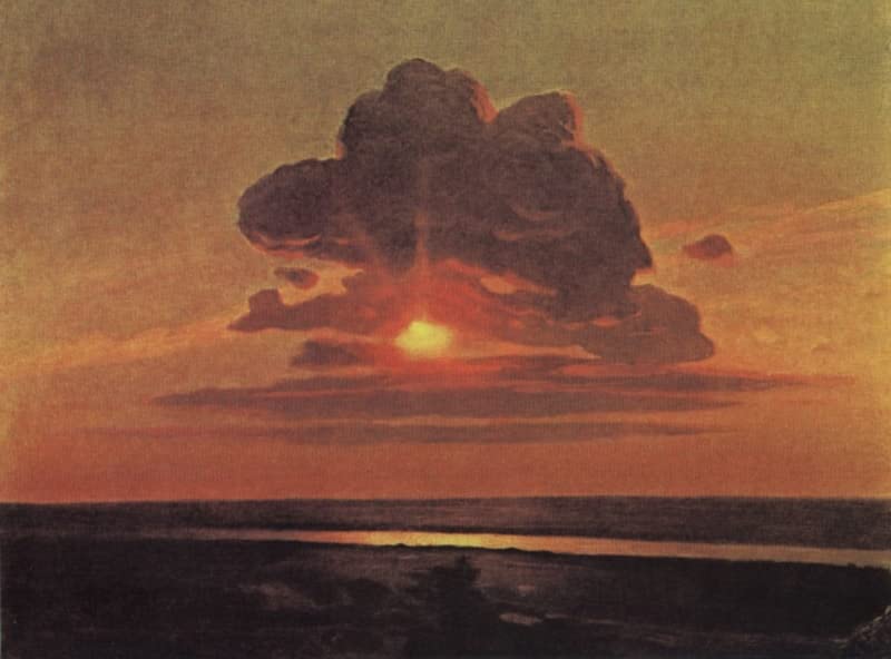 Le coucher de soleil rouge toile de Kuinzhi pour créer une ambiance de salon chaleureuse