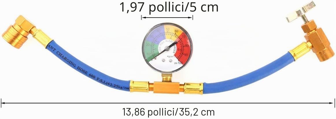 AC DOCTOR 3 in 1 Coperchio Perdite - Olio - Gas Refrigerante Biologico Ecologico Sostituto R1234yf per Ricarica Aria Condizionata Auto + Tubo con manometro + Adattatore HP/LP