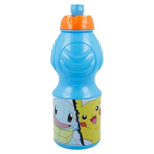 ALMACENESADAN, 5007 – Pokemon Schulbeginn – bestehend aus 400 ml Sportflasche und rechteckigem mehrfarbigem Sandwichmaker – wiederverwendbar, BPA-frei