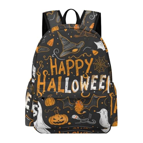 Sac à dos d'Halloween grand format 42x30x15cm pour loisirs et voyage scolaire