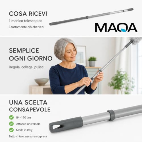 MAQA Manche de balai extensible en plastique rayé 150 cm S.162v 1 – vue 9