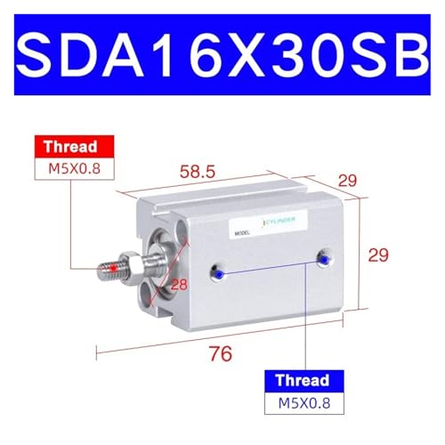 Cylindre pneumatique ultra-fin SDA résistant pour outillage de précision - 3