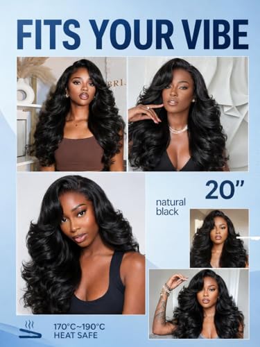 Image of Sunber Layer Body Wave Wig Human Hair Glueless 13x4 HD Lace Front Wig Pre Cut Lace Pre Plucked Pre Bleached Knots 200% Density Left Side Part Drawstring Wig Put On and Go 24inch