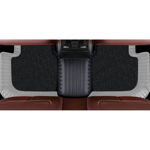 Image of Autofurnish Combination 9D Car Mat Full Set for Maruti Suzuki Swift 2024 || Luxury Leather Dual-Stitch Full Set 9D Car Floor Mat || 100% Waterproof || Color : Black XV-Greige